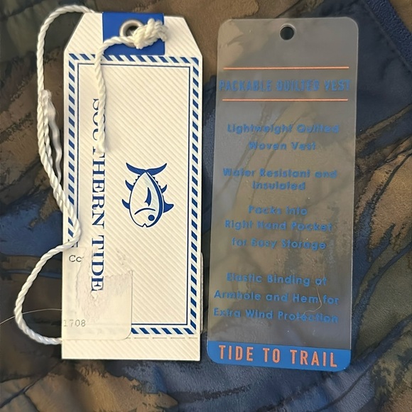 Southern Tide Mens Feather Camo Quilted Vest Large Lightweight Outdoors Warm - Picture 12 of 12